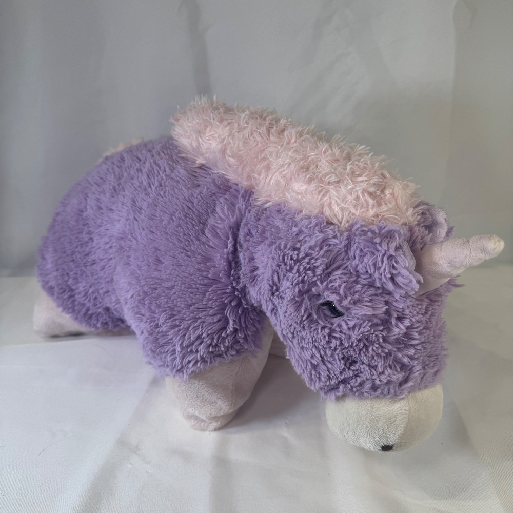 Pillow Pets Magical Unicorn Purple Pink Shaggy Plush Folding Pillow Toy 2010
